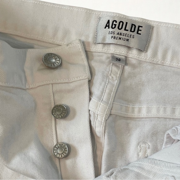 AGOLDE Nico High Rise Slim Fit Jeans in Blurred White Size 28 - Picture 8 of 12